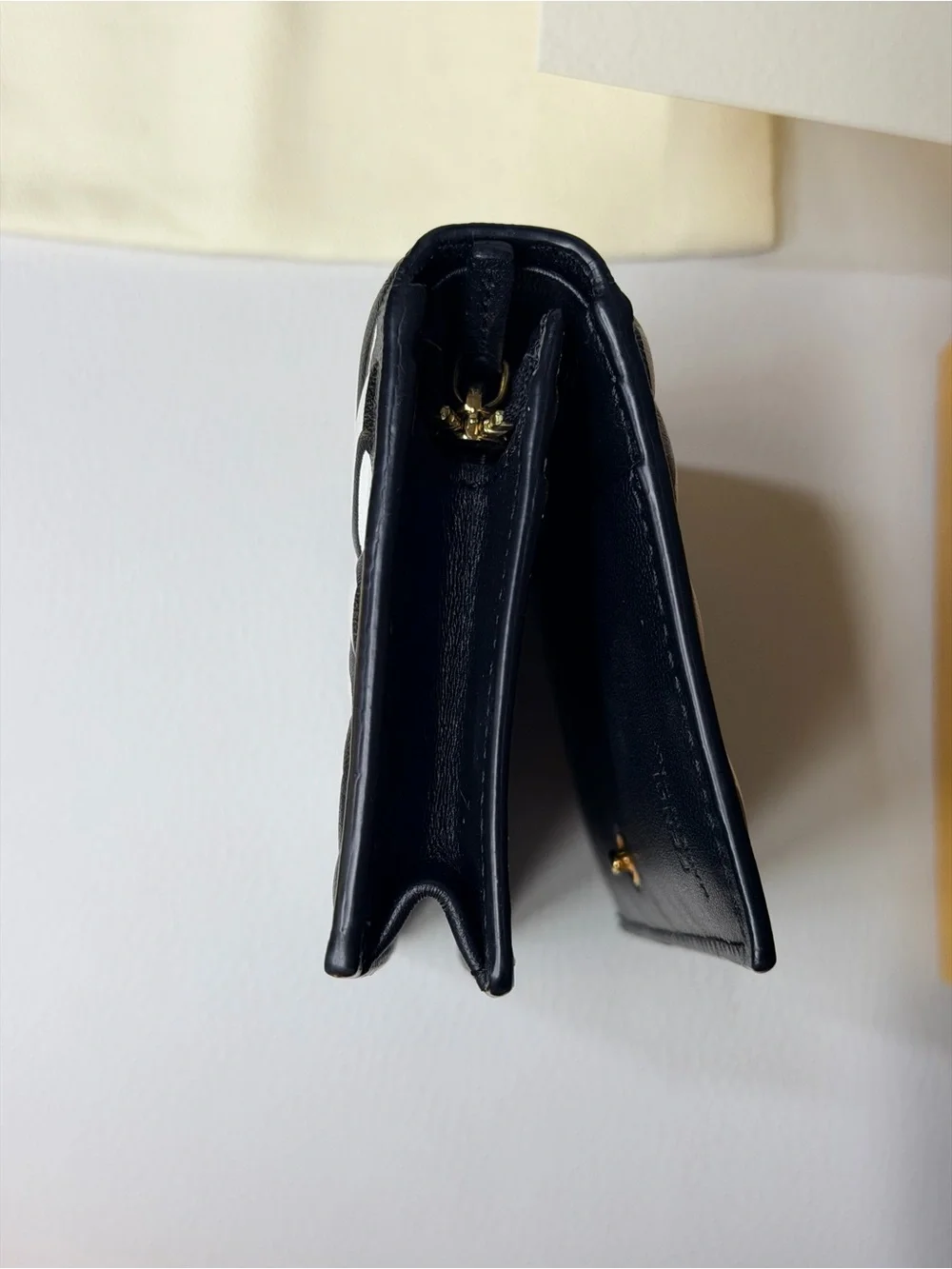 Discontinued Fendi Black & White FF Monogram Logo Leather Bifold Wallet Trendy